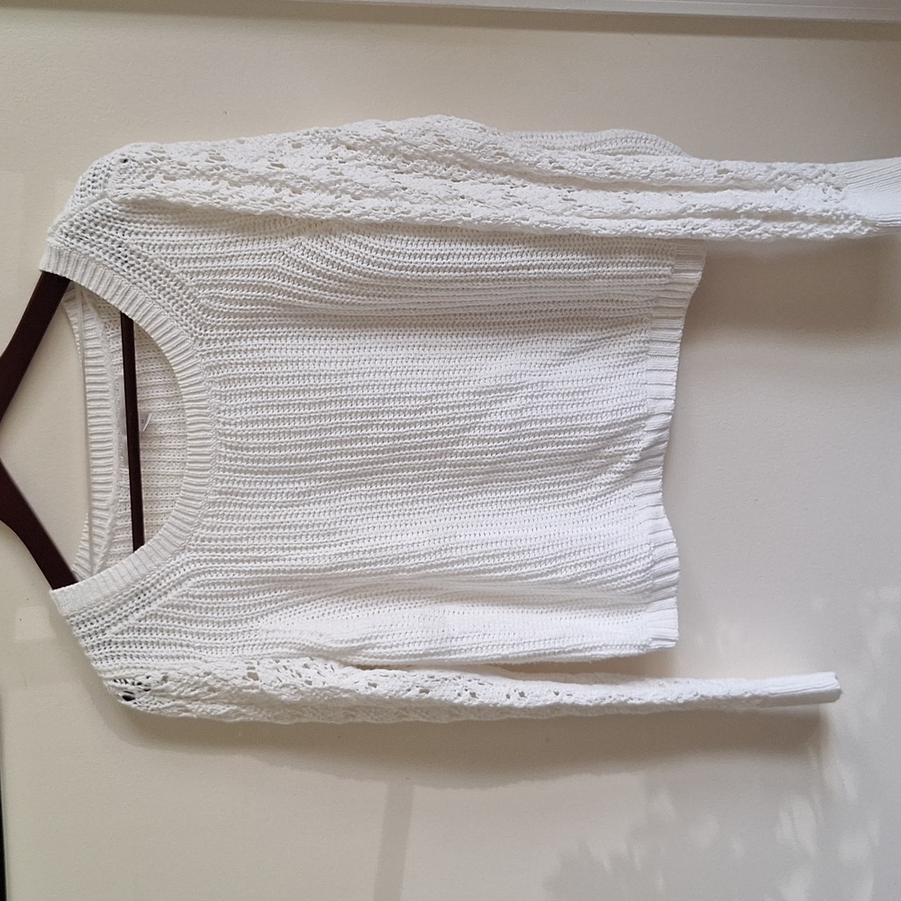 LC Lauren Conrad White Knit Top Size M - Picture 5 of 8